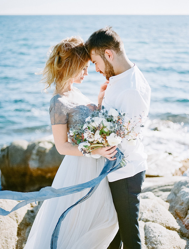 Spanish Beach Light Blue Colorful Chic Wedding Dresses