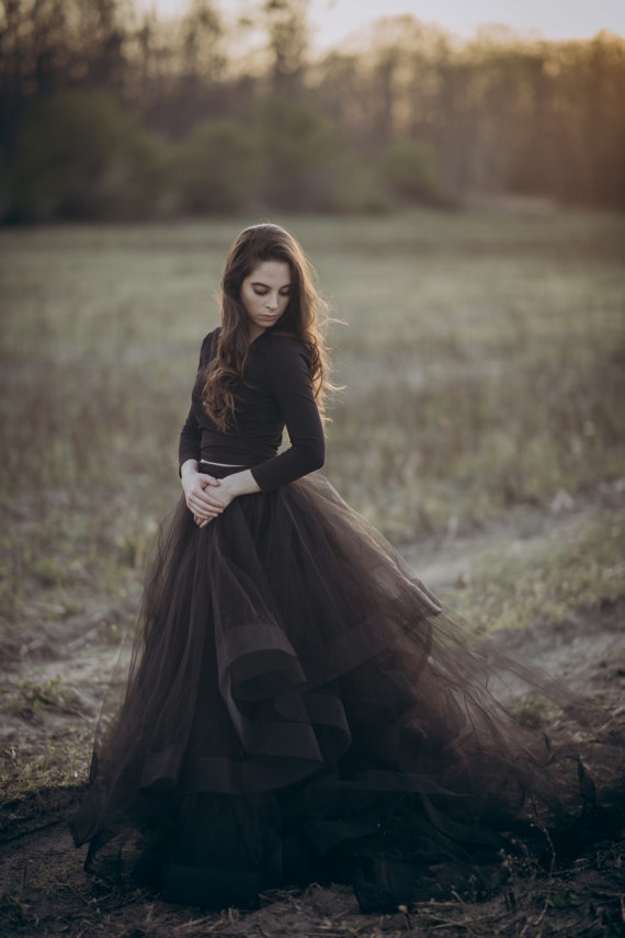 Puffy Sleeve Dress Long Hair