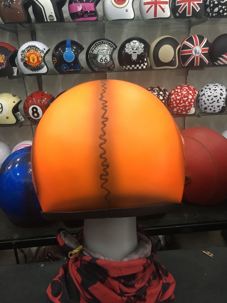 Full Face Motorcycle Helmets Visor Flip Up Orange Skull Skeleton