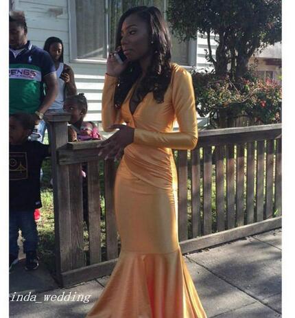 gold satin mermaid dress