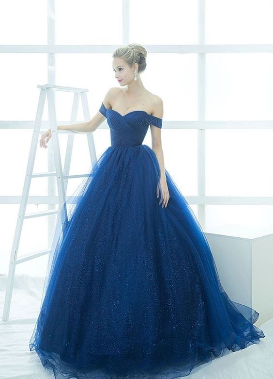 Blue Dress with Tulle