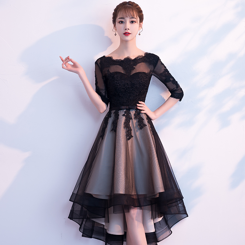 black lace homecoming dress