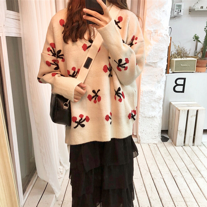Harajuku Cherry Pullover Sweater on Storenvy