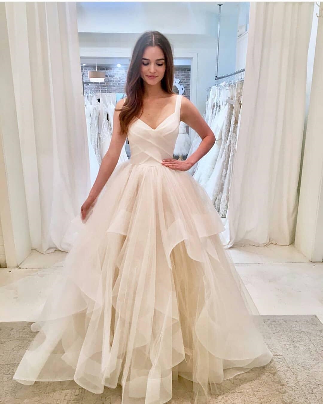 White Layered Prom Dress