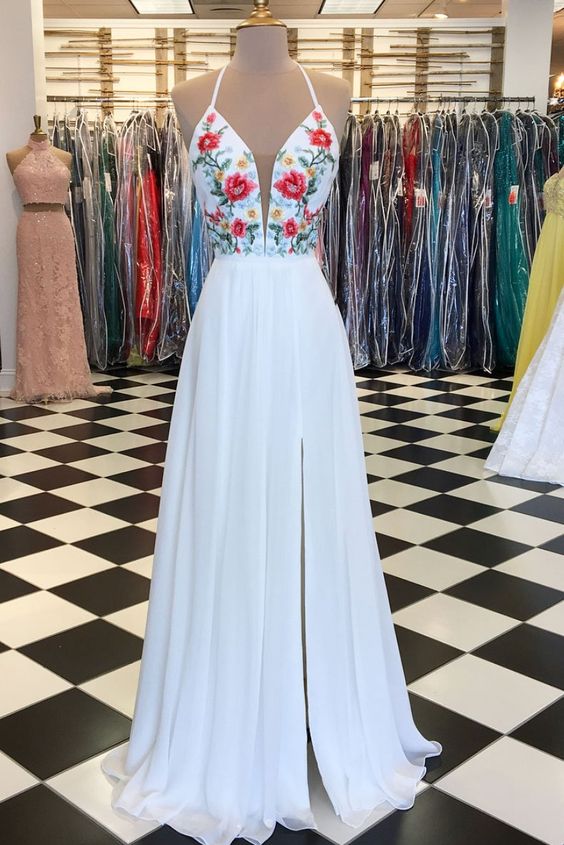embroidered prom dresses 2019