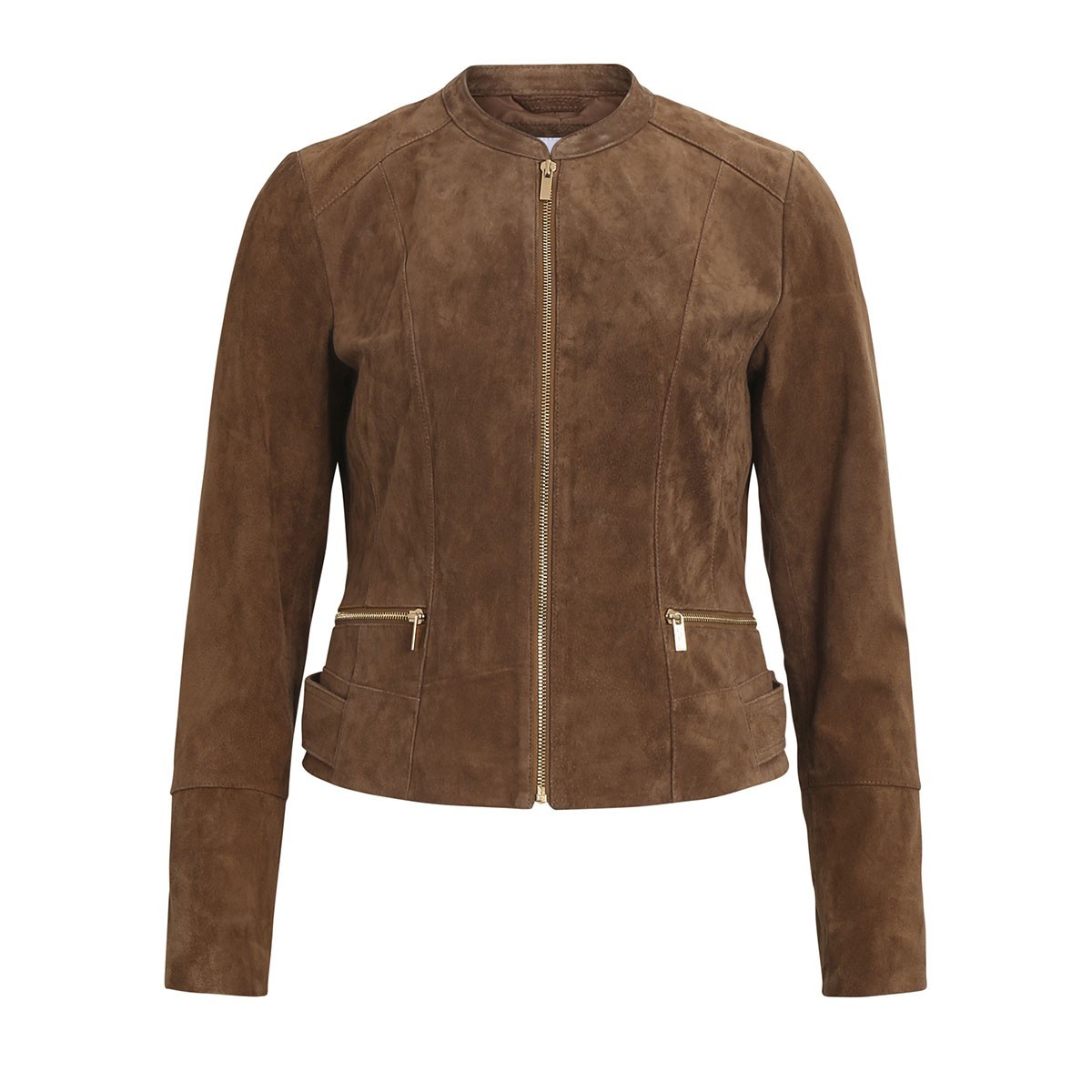Women Coffee Brown Suede Jackets, Suede Jackets for Women, Women Biker