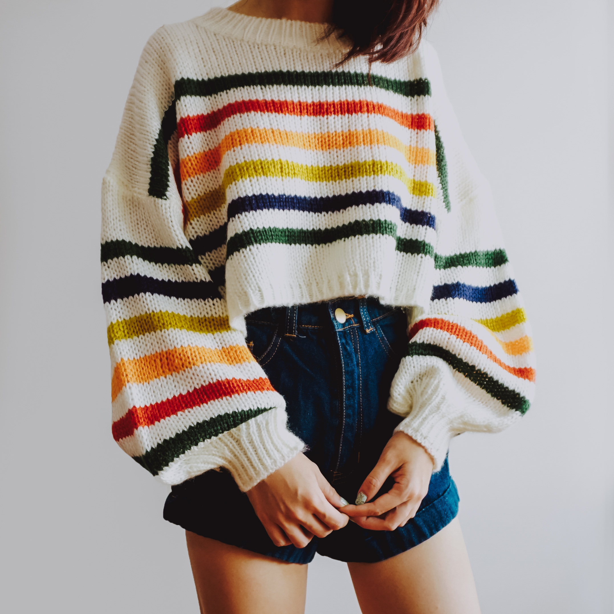 rainbow cropped sweater