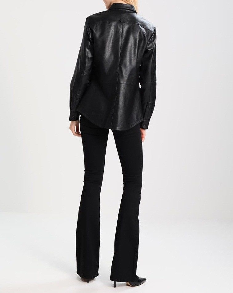 womens leather shirt jacket