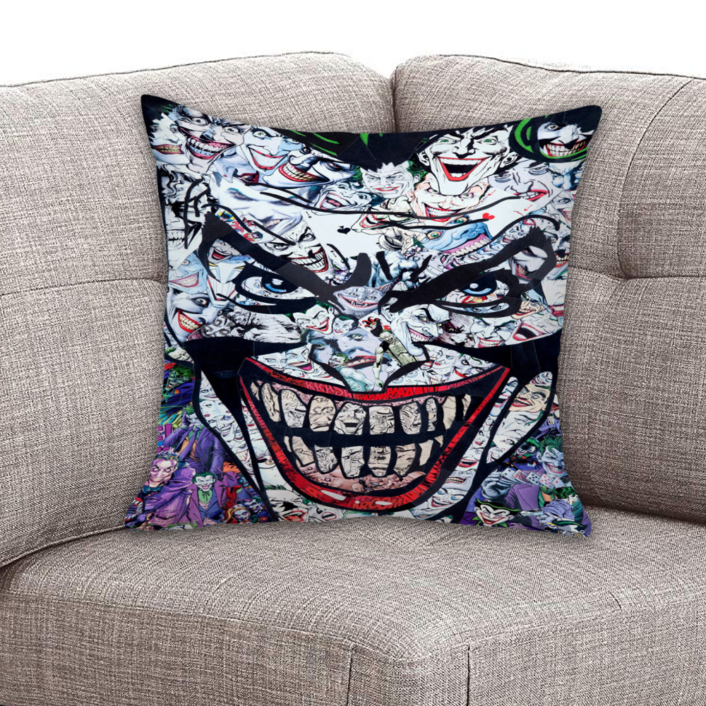 Joker Face Comic Collage Custom Zippered Pillow Case Twin Side