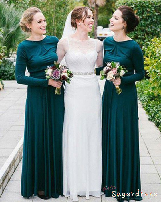 dark green bridesmaid dress