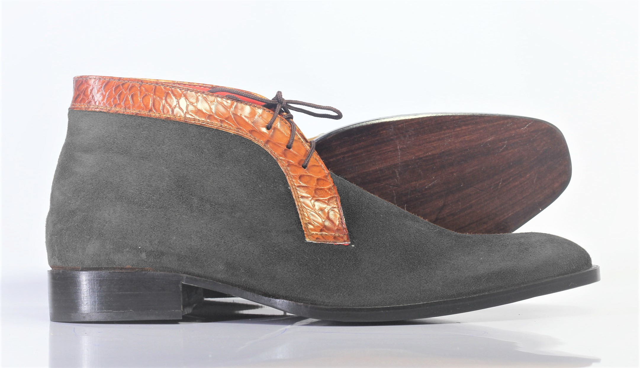 Diesel Grey Suede Leather Ankle Boots For Men's · Leather Crag · Online