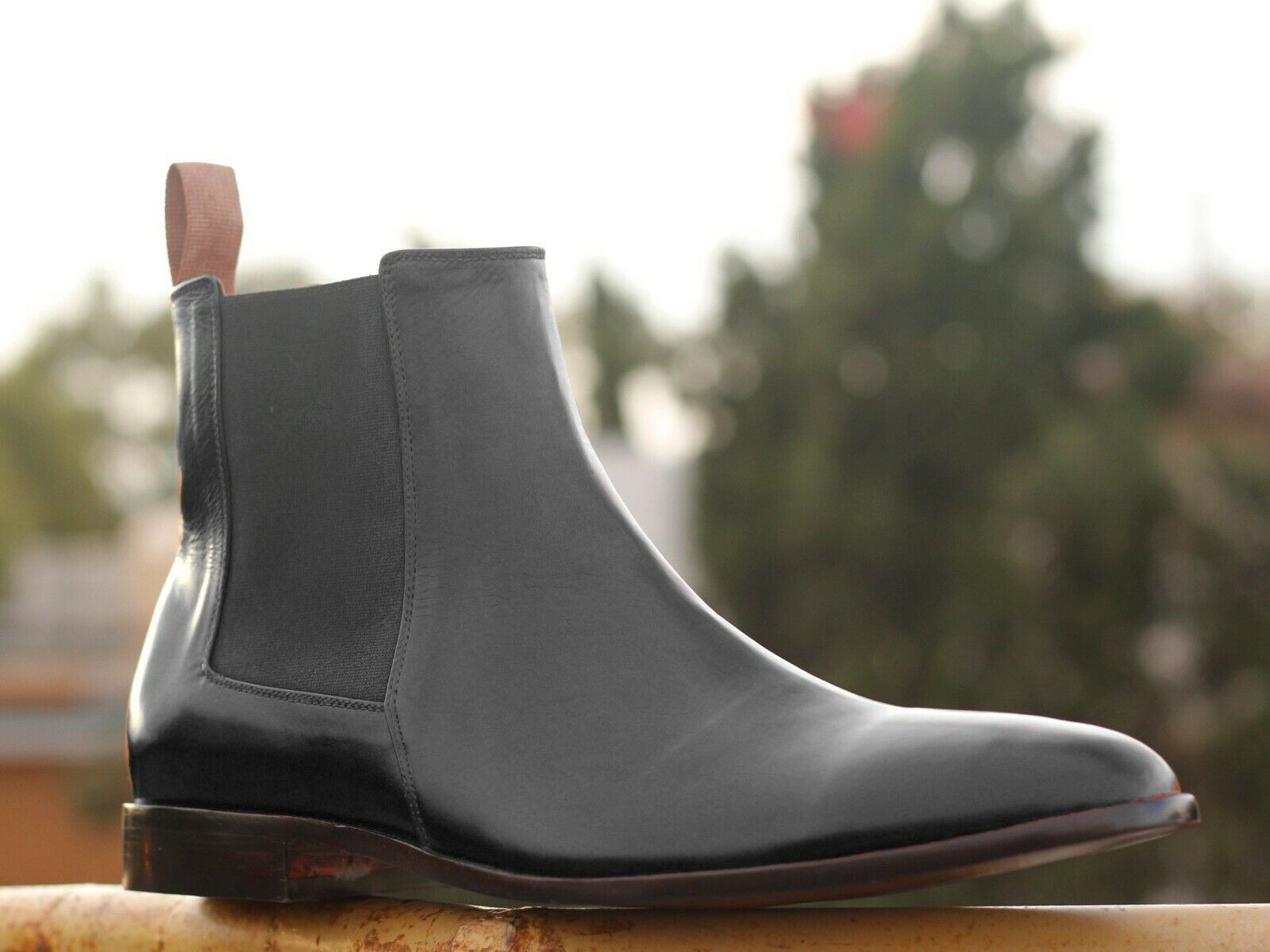 New Stylish Handmade Men's Black Leather Chelsea Boots, Men Ankle Boots, Men Designer Boots on