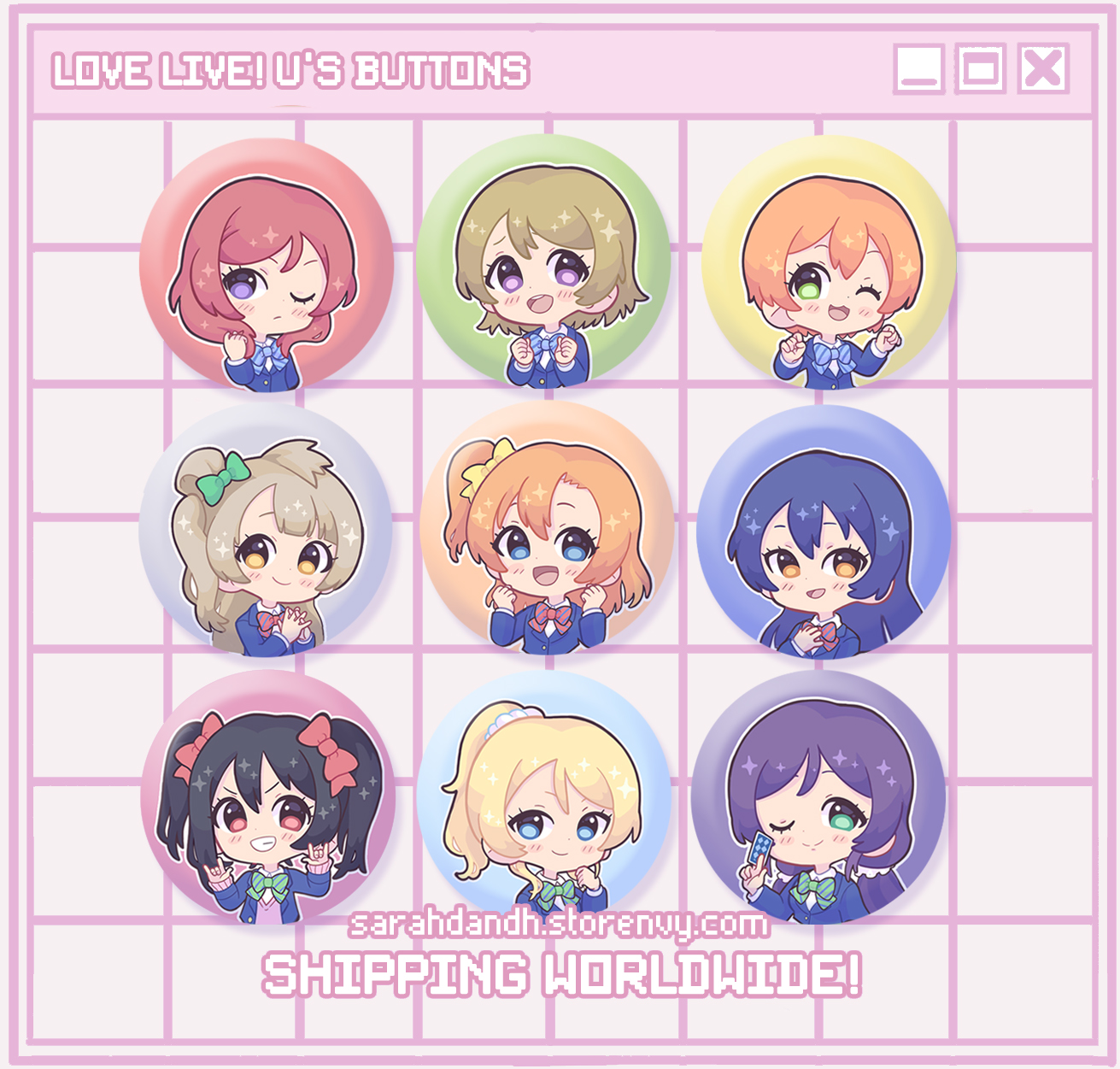Love Live µ S Buttons Sarah Dandh Online Store Powered By Storenvy