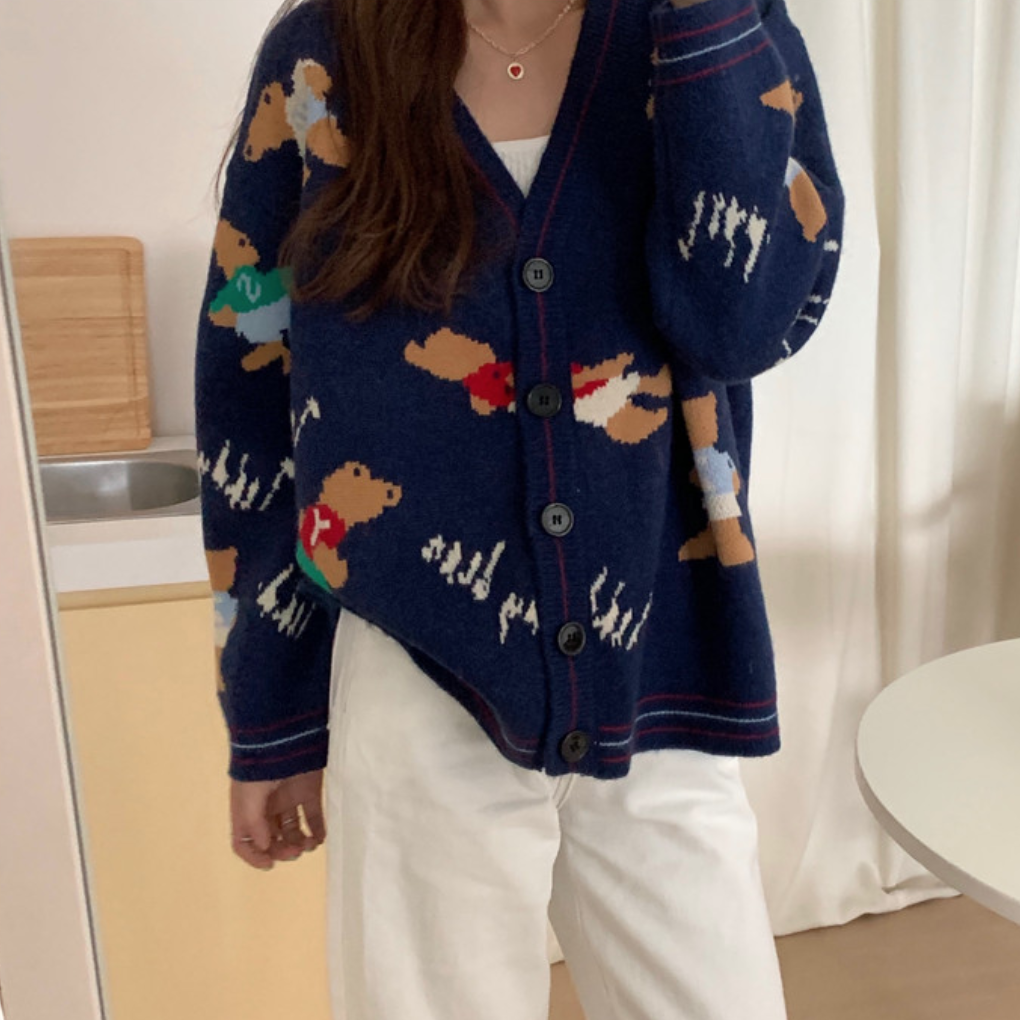 teddy bear cardigan