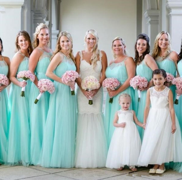 Tulle ALine Turquoise Bridesmaid Dresses for Beach Wedding on Storenvy